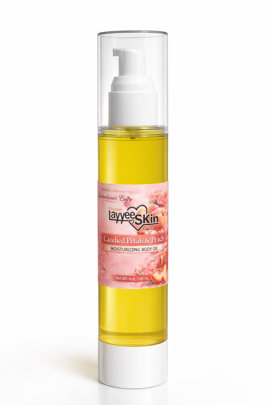 Candied petals and peach