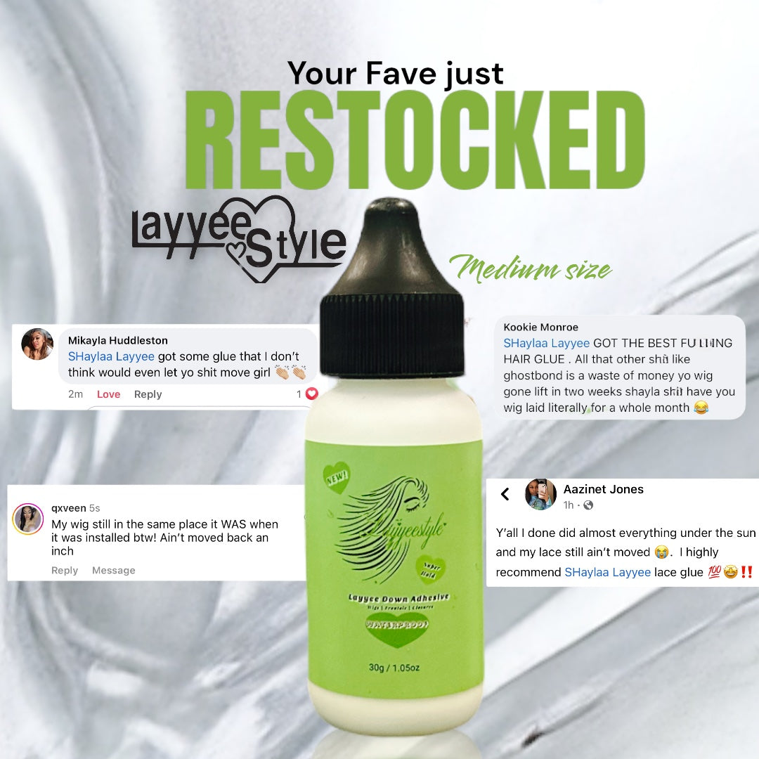 Layyee Down Adhesive – Super Hold Waterproof Lace Glue (30g / 1.05oz